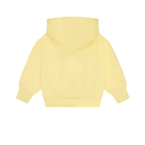 Conjunto de Sudadera con Capucha Amarilla para Bebés Niñas, Manga Larga, Corte Holgado Informal, Color Sólido, Traje Deportivo de Algodón para Primavera, Bebés y Niños Pequeños - Product Image 5