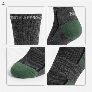 NORTH APPROACH Crew <b>Socks</b> Breathable Hiking Outdoor Sports <b>Socks</b> for Adults Autumn Season Green Toe Design - Product Image 4