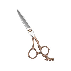 Ciseaux de barbier de qualité supérieure, lame de rasoir, ensemble de ciseaux de coiffure en couleur or avec magnifique étui en cuir et PU, kit de sécurité pour salon - Product Image 1