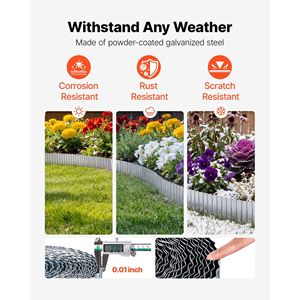 Bordatura Paesaggistica in Acciaio Zincato 50 ft X 6 in, Strisce Metalliche Pieghevoli Facili da Installare per Paesaggistica e Decking - Product Image 2