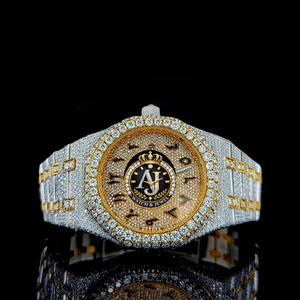 Reloj Mecánico ETA de Lujo Personalizado, Estilo Hip Hop, con Incrustaciones de Moissanita, Brazalete de Acero Inoxidable Totalmente Pavimentado, Dos Tonos - Product Image 2