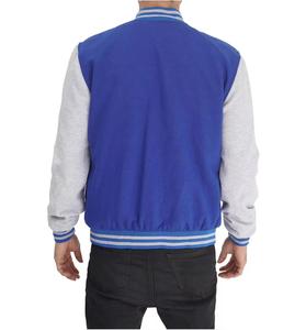 Blouson universitaire personnalisé pour homme en laine et cuir véritable, avec bordure en fourrure de mouton, noir et rouge, logos brodés, respirant, grandes tailles - Product Image 5