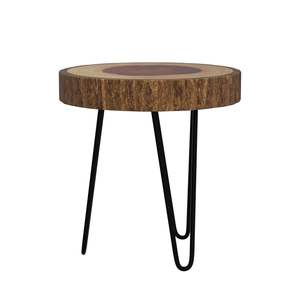 Traditional Wooden End Table Small Side Table <b>Corner</b> Stool Plant <b>Stand</b> Living Room Black Durable Eco-Friendly - Product Image 2