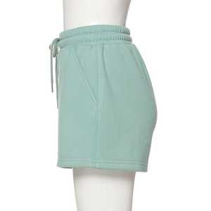 Shorts de sport en molleton de coton pour femme, taille mi-haute, avec cordon de serrage, coupe droite, logo personnalisé - Product Image 5