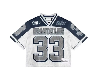 Premium Quality Cropped Oversized Boxy Fit Mesh Football Jerseys Custom Logo Print Anti-Pilling Breathable Polyester Short - Product Image 3