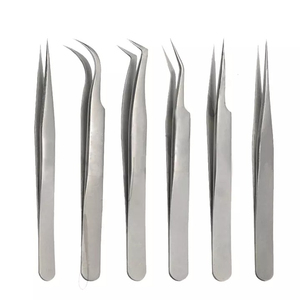 Private Label Professional Russian Volume Isolation Eyelash Tweezers Set Curved Stainless Steel Beauty Tool Eyelash <b>Extension</b> - Product Image 1