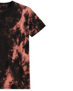 Camiseta de algodón negra personalizada con efecto tie-dye para hombre, cuello redondo, manga corta, lavado vintage, estilo casual urbano, OEM, para verano - Product Image 2