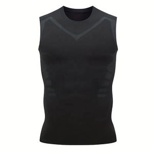 Camiseta de Compresión sin Mangas para Hombre, Spandex y Poliéster, Secado Rápido, Sin Costuras, Teñido Liso, Protección UV para Adultos - Product Image 1