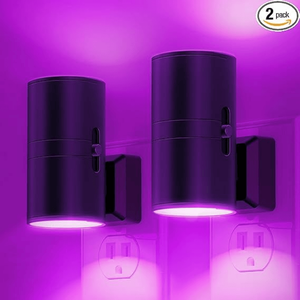 Dimmable LED Purple Night <b>Light</b> Wall <b>Plug</b> with <b>Light</b> Sensor 0-100LM Night <b>Lights</b> Decorative - Product Image 1