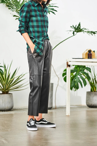 Black <b>Pant</b> Trousers Genuine Leather Lambskin Soft Comfortable Beautiful Color Style Customize Fashion Online Store Women <b>Pants</b> - Product Image 5