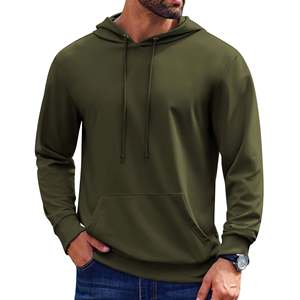 <b>Men's</b> Winter <b>Pullover</b> Hoodie Fleece 100% Cotton Anti-Pilling Long Sleeve Sport Outerwear Pockets Casual Regular Fit 300g Solid - Product Image 1