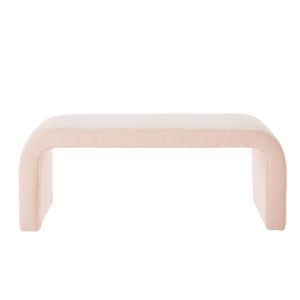 Modern Set of 3 U-Shaped Teddy Ottoman Bench Small Extra Seating for Entryway Bedroom or Sofa <b>Footrest</b> - Product Image 4