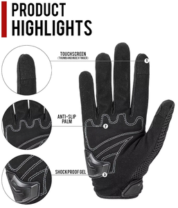 Gants de moto unisexes en cuir imprimé, imperméables et respirants, pour la conduite quotidienne en hiver, protection intégrale des doigts pour motards et motocross - Product Image 2