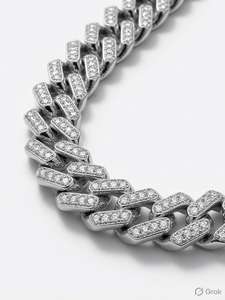 High Quality 7mm Cuban Link Iced Out <b>Chain</b> Necklace Silver Tone Bling Hip Hop CZ Necklace for Men <b>Rapper</b> Street Style Supplier - Product Image 3