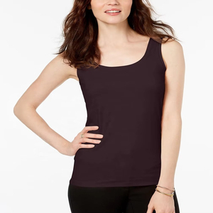 Débardeur noir pour femme 2026 de haute qualité, col rond, tricoté, respirant, décontracté, couleur unie, longueur standard - Product Image 2
