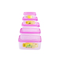 Moderne rechthoekige plastic ecologische transparante stapelbare voedselveilige BPA-vrije keuken opbergbox met deksel voor het bewaren van vlees en vis