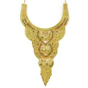 Wholesale Brass 14K 18K 24K Micron Gold Plated Flower Dubai Style Heavy Bridal <b>Long</b> <b>Necklaces</b> Traditional Design Fashion Jewelry - Product Image 4