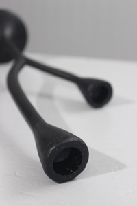 Modern Dual Arm Metal Candle Holder Black Minimalist Decorative Candle Stand for Home & <b>Table</b> Decor - Product Image 2