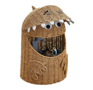Wholesale Dinosaur Seagrass <b>Storage</b> <b>Basket</b> Open Mouth <b>Wicker</b> Kids Toy Organizer Bin Nursery Clothes <b>Storage</b> Hamper - Product Image 3