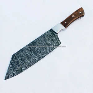 Cuchillo de Cocina Nakiri de Acero Damasco Ecológico de 8 Pulgadas con Patrón de Fuego, Cuchillos Japoneses con Mango de Madera para Cocinar - Product Image 3