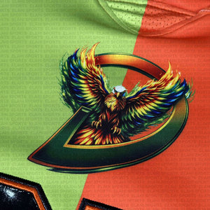 Uniformes de football américain personnalisés, broderie et tissu sergé brillant, ensemble maillot et pantalon Rexion, sublimation néon orange et vert - Product Image 5