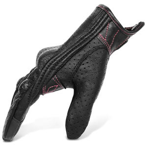 Guantes de Motocicleta de Invierno de Piel Auténtica con Pantalla Táctil, Protección para los Nudillos, Costuras Reforzadas, Guantes Deportivos de Carreras - Product Image 4