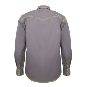 Unisex Gray Cotton Waterproof Plus Size Work <b>Shirt</b> Fluorescent Stitching Dual Pockets for Work Fashion Use Fr <b>Welding</b> <b>Shirts</b> - Product Image 2