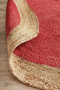 Multicolor Handwoven Jute Rug with Geometric Pattern Eco-Friendly Bohemian Natural Fiber <b>Carpet</b> for Living Room, Bedroom & Ent - Product Image 5