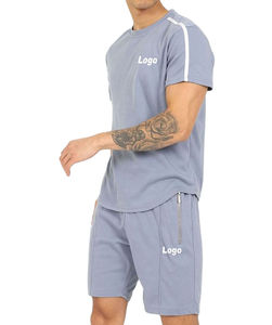 Conjunto de camiseta y pantalones cortos personalizados al por mayor de nueva moda para hombre, precio económico, conjunto de verano para hombre, conjunto de 2 piezas, conjunto de pantalones cortos deportivos para hombre - Product Image 1