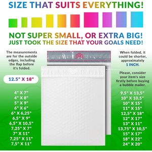 Confezione da 10 12.5X18 pollici bianco Poly Mailer buste imbottite impermeabili a prova di strappo spedizione spedizione borse - Product Image 4