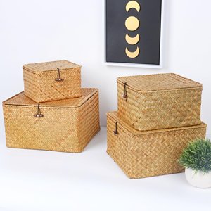 Boîtes en jonc de mer de tailles personnalisables pour la promotion d'événements de mariage, boîtes tissées à la main en jonc de mer - Product Image 5