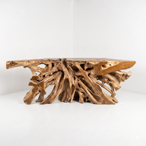 Live Edge Teak Root <b>Console</b> <b>Table</b> <b>for</b> Hotel Resort Villa Lobby Contract Furniture Natural Wood Statement <b>Entry</b> Furniture Use - Product Image 1