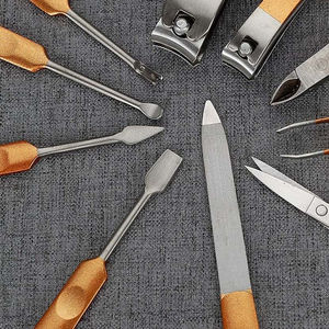 Travel Manicure Pedicure Set Compact Stainless Steel <b>Nail</b> Grooming Tools <b>Kit</b> with Clipper Nipper Scissors File and Tweezers - Product Image 5