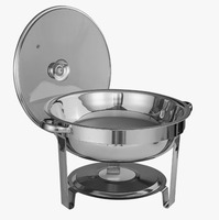 Plat à chafing rond en acier inoxydable 150L, ensemble de 2 chauffe-plats pour buffet traiteur, chauffage à la vapeur, contrôle manuel de la température 1C