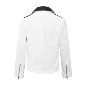 Veste en cuir 100% pour homme, style moderne, zippée, coupe-vent, printemps automne, décontractée - Product Image 2