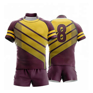 Nuevo Uniforme de Rugby de Manga Corta, Secado Rápido, Transpirable, con Patrón de Letras y Logotipo Frontal, Hecho en Pakistán - Product Image 5
