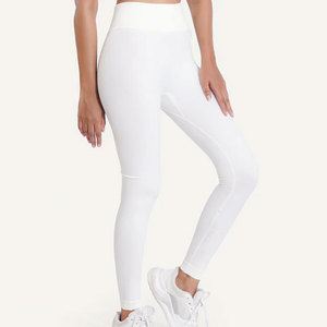 Leggings de sport respirants en maille à séchage rapide et antibactériens pour femme, coupe ajustée, taille mi-haute, longueur genou, en Spandex/Polyester - Product Image 3