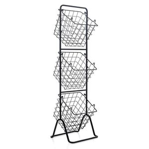 Adjustable Heights 3-Tier Wire Fruit Basket <b>Stand</b> Premium <b>Stand</b> for Displaying Fruits and <b>Vegetables</b> - Product Image 1