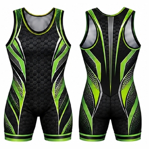Combinaisons de lutte professionnelles pour hommes, uniformes d'équipe, vêtements de lutte sublimés, équipement de performance léger et extensible - Product Image 5