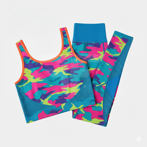 Ensemble de vêtements de yoga pour femmes, 2 pièces, soutien-gorge de sport, débardeur court, short taille haute, vêtements de sport, ensemble de vêtements de yoga - Product Image 1