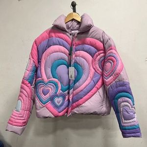 2026 <b>Men</b> <b>Hooded</b> <b>Puffer</b> <b>Jacket</b> Gradient Color Thick Quilted Winter Coat Stand Collar Streetwear - Product Image 2