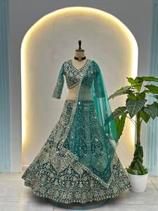Wholesale Women's Traditional Indian Ethnic Wear Pakistani Lehenga Choli Party Recycled Materials Butterfly <b>Net</b> <b>Fabric</b> - Product Image 5