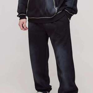 Ensemble de survêtement de luxe pour homme, effet délavé, style vintage, avec sweat à capuche et pantalon de jogging, personnalisable, marque privée, OEM, ODM, streetwear - Product Image 4
