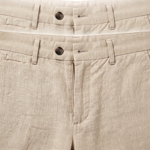 Shorts en lin tricoté pour homme, coupe ajustée, mi-cuisse, couleur unie, taille élastique, séchage rapide, style décontracté chic, OEM ODM, vente en gros, marque privée - Product Image 6