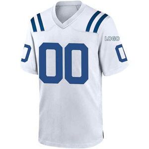 Maillot de football américain personnalisé imprimé respirant 100% polyester pour adultes - Col en V, taille plus, manches courtes, séchage rapide - Product Image 1