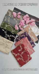 Chal de Lino y Algodón Elegante con Bordado Floral y Encaje, 12 Colores, Detalles de Encaje en el Borde, Borde Deshilachado Delicado, Chal de Moda - Product Image 4