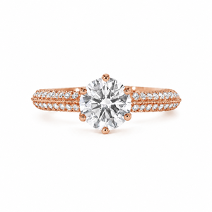 Bague de mariage en or jaune 10K VBS-75 avec diamant rond de 1,45 carat couleur E clarté VS1, bague à deux rangs de diamants, diamant cultivé en laboratoire - Product Image 2