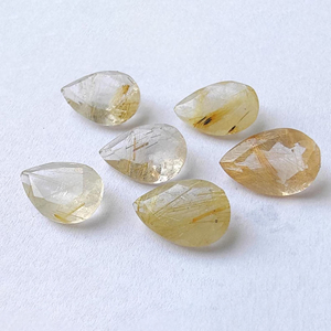 Gema auténtica de rutilo dorado facetada en forma de pera, calibrada, disponible en todos los tamaños - Product Image 6