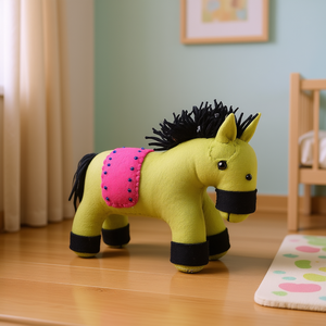 Adorable poupée cheval en feutre pour la décoration des bébés et des enfants - Product Image 2