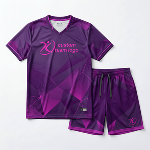 ชุดเสื้อและกางเกงวอลเลย์บอลลายทางสีแดงเลือดหมูแบบคลาสสิกสั่งทำขายส่ง OEM ชุดยูนิฟอร์มทีมระบายเหงื่อได้ดี ชุดกีฬาแบบซับลิเมชั่น - Product Image 1